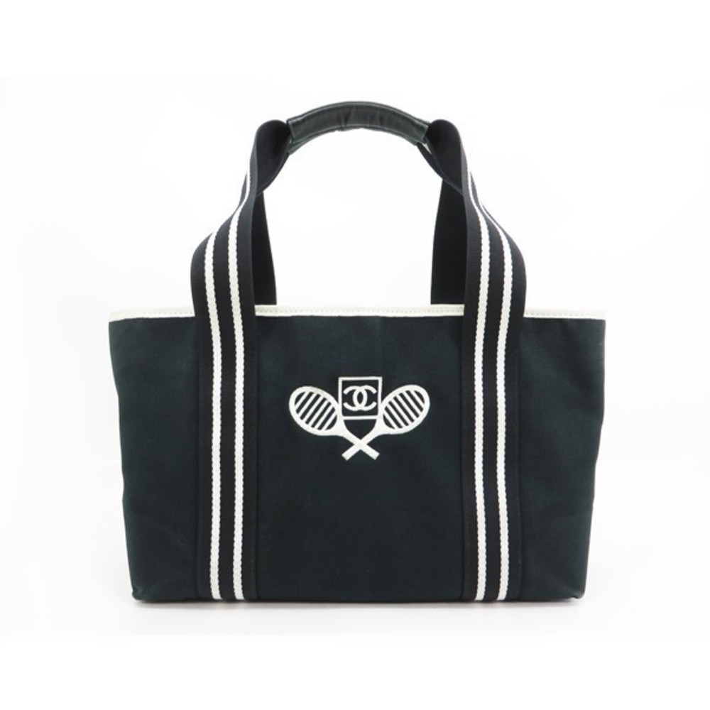 CHANEL Sport Tennis Canvas Tote Bag Green
